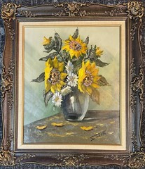 Original Sandro Trotti Oil on Canvas – 20 x 24 Inches – Stunning Floral Still Li