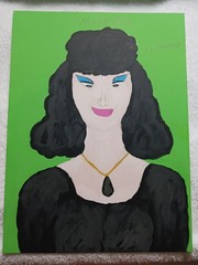 FEMALE PORTRAIT PAINTING 12×16 TITLED (THE COMEDIAN) A BRIGHT PORTRAIT NICE LADY
