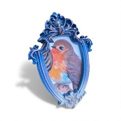 Robin Mini Framed Art • Gold Ornate Frame • Wildlife Giclée Print • Nature Decor
