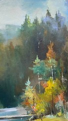 Oil painting Hoverla Ukrainian painter Canvas Framed Decor original landscape