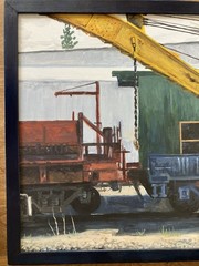 Robert Perry Train Oil Painting Fine Art Framed Signed 2000 St. Maries Idaho