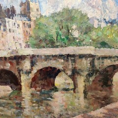 Mogens Vantore (1895-1977): BRIDGE IN PARIS, original oil painting