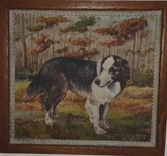 Vintage W.H. Graham Oil Painting of Dog on Canvas, Framed,Signed & Dated 1941