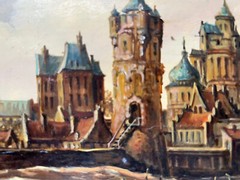 A A Orlinski Oil Painting Medieval Seaside Castle Poland
