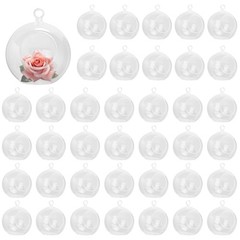 Acrylic Globes Orbs for Home Decor – 40 Pcs Clear Ornaments