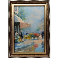 Paris Cafe Original Oil Painting 4×6 Framed Signed French Street Impressionist
