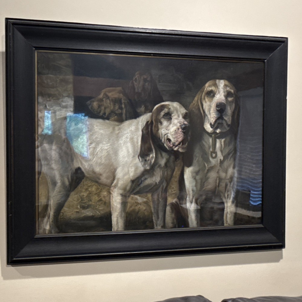 Winchester Repeating Arms Co 1907 Lithograph Henry Rankin Poore Bear Dogs Framed