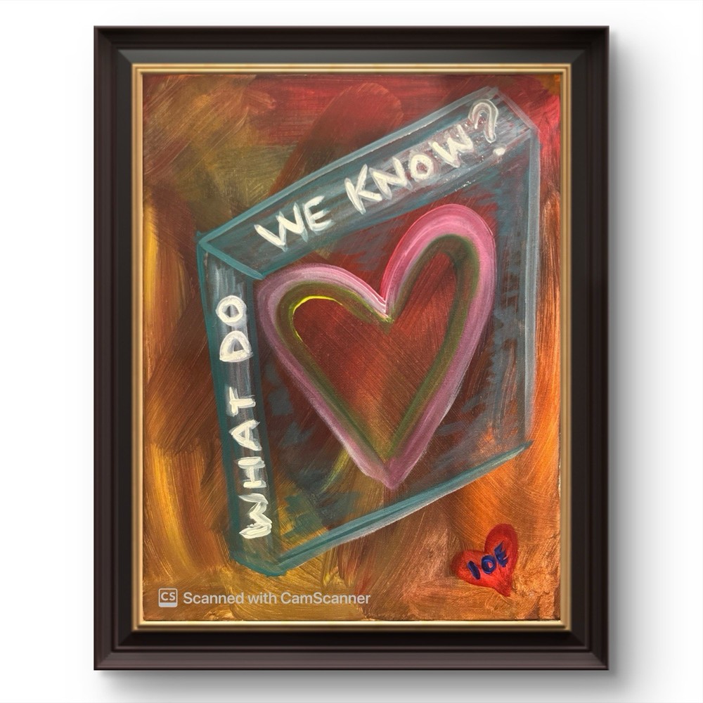 BLESSED#874 11×14 Book Heart Art Abstract Neo Expressionism Original Canvas