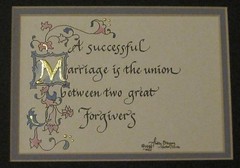 AUDREY J. BRENNAN CALLIGRAPHY ART Quotation: „A Sucessful Marriage…“