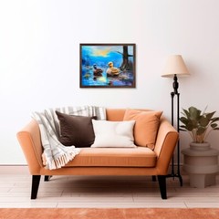Original painting, 18×14 inches, Ducks Painting, Cute Ducks Home Decor, Artwork