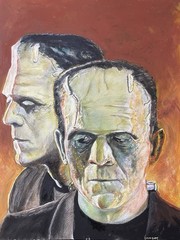 Frankenstein Original Art Painting By David Willingham 1/1. 12×16 Illustration