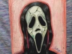 Ghostface Original Painting 9×12 Scream Fan Art Acrylic Canvas Slasher Movie