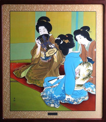 Hitomi Tomoki Japanese Nihonga Painting Beauty Women Kimono Mineral Pigment