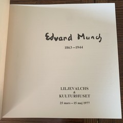 1981 Edvard Munch: 1863-1944 Exhibition Catalog Sweden Art Gallery