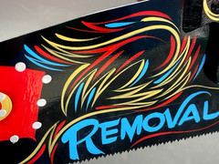 TATTOO REMOVAL Sign Hand Saw Handsaw Painted Pinstriped Art Shop Studio Decor b