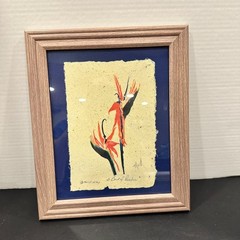 Mary Weber Bird of Paradise Original Watercolor on Handmade Paper St. Lucia