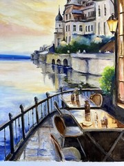 Venice City Landscape, OOAK painting oil, 18×24 inch, Handmade Gift, Home Decor