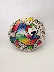 Shark WHIMSICAL Handmade painted rocks