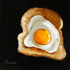 egg Oil painting 8×8 in 20x20cm home decor colectible art