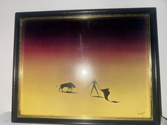 SALVADOR DALI STYLED SURREALISM MINIMALIST ORIGINAL ART VOUGHT BULLFIGHTER