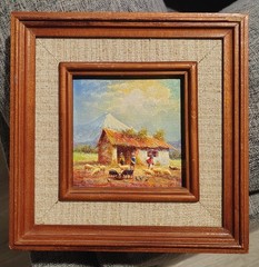 Oswaldo Moncayo Ecuador Miniature Painting Mid-century Art Listed Artist