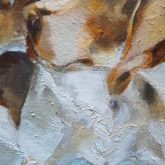 Oil Painting Beagle estate listed Artist Maureen S. Riley MI Sport Dog Hunting 4