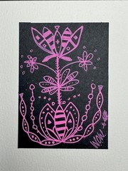 ACEO ORIGINAL Trading Art Card Posco -NDN Iyozanzan Dakota Floral Stack: Šasan 2