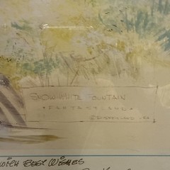 The Disney Gallery Snow White Grotto Watercolors John Hench Signed 1992 34×25
