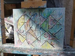 THE SWING SHIFT abstract NEW original 8×10 canvas WOW painting signed Crowell