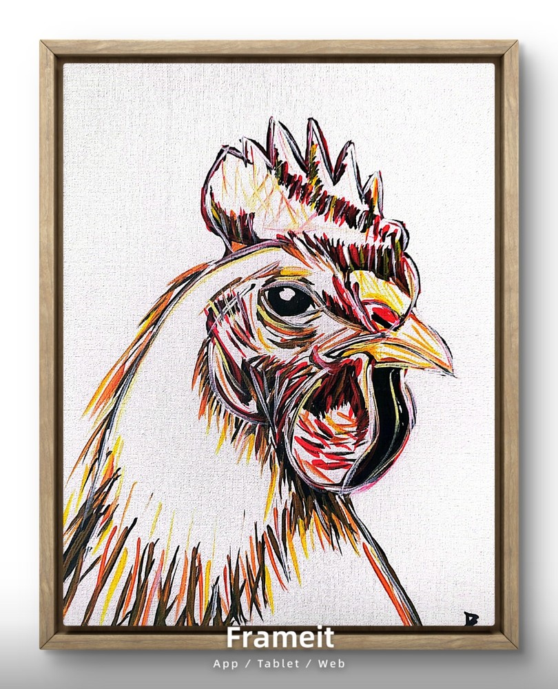 D Cook EXPRESSIONISM 14X11 Chicken ABSTRACT ORIGINAL ART MODERN HOME