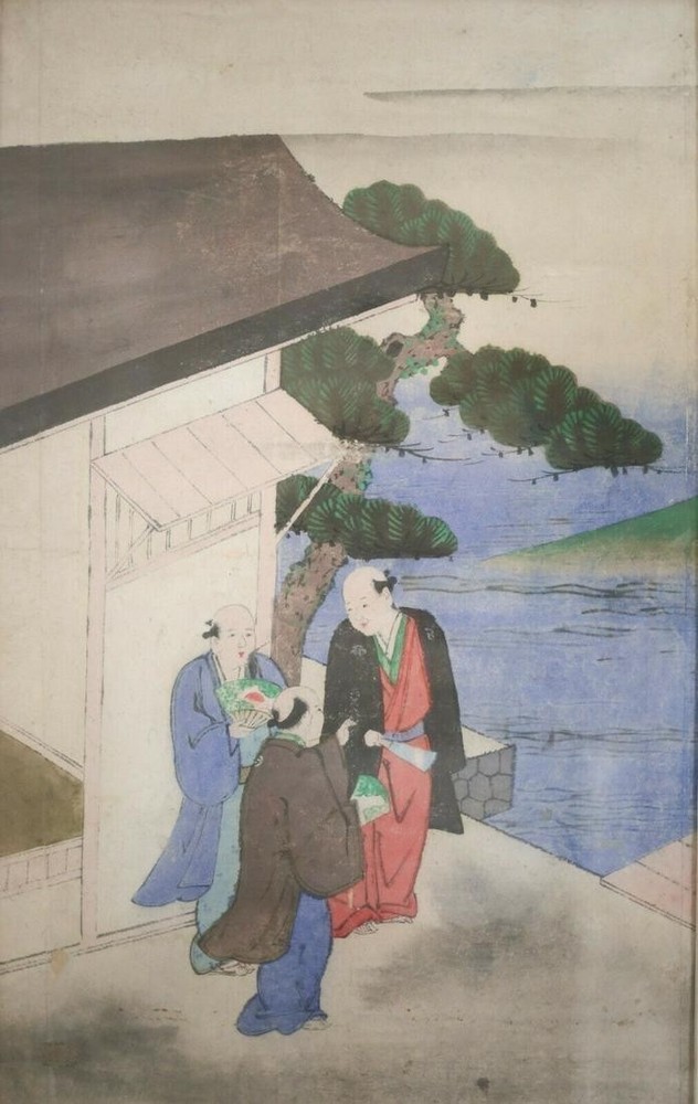 19th century Japanese Watercolor painting on rice paper
