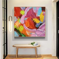 Thick Oil Painting Colourful Wall Art On Canvas Handmade Abstract Painting