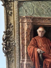ANTIQUE MASTERFUL PORTRAIT PAINTING CARDINAL RELIGIOUS ICON INTERIOR LISTED OIL