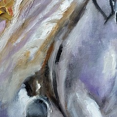 YARY DLUHOS Equestrian Woman Rider Horse Female Figure Original Art Oil Painting