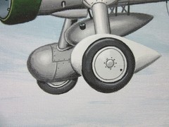 Raymond Waddey Painting Curtis F-11C Goshawk 1930s Biplane Fighter, 16″ X 20″