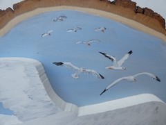 Hand Painted Lake Superior Seagull Wood Cut-Out On Live Edge Basswood By Phyllis