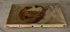 Antique Original Saint Bernard Oil Painting – Unframed – READ