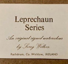 2 ☘️Leprechaun☘️WATERCOLORS by Terry Willers IRELAND Music Irish SIGNED Framed