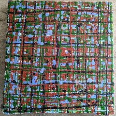 ACEO Original Abstract Painting,Micheal Meazell, 2.5×3.5in Canvas on Board