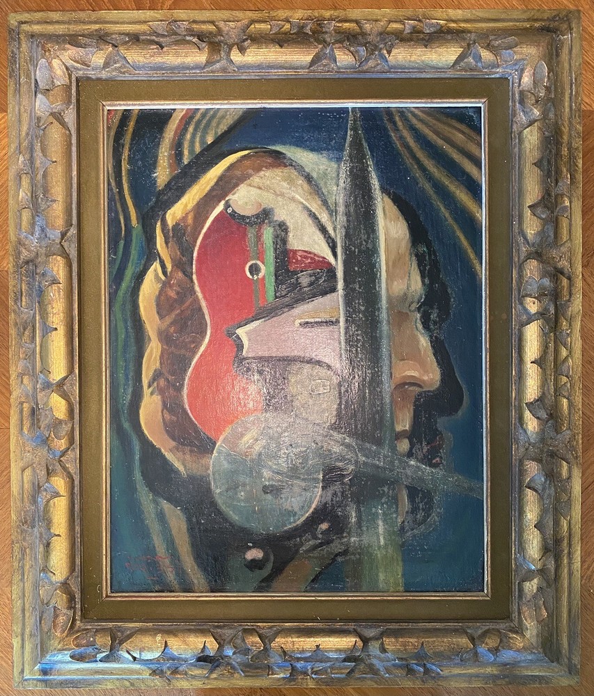 Original Dirk Van Driest Oil On Board “Evolution Of Mankind” 14”x18” – Taos, NM