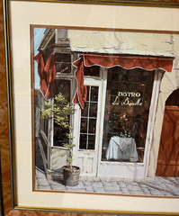1995 VIKTOR SHVAIKO 35″ X 26″ French Shop BISTRO LA BOUILLE w/ Picture Frame