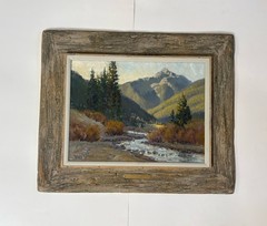 WAYNE WOLFE OIL PAINTING COLORADO LANDSCAPE SULTAN MOUNTAIN ORIGINAL FOREST VTG