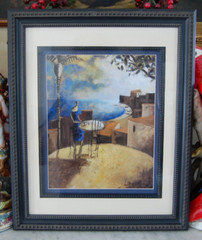 SIGNED FRAMED DOUBLE MATTED DIDIER LOURENCO COLOR PRINT „SUNSET AMONG THE TREES“