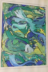 INCREDIBLE! MID CENTURY ORIG ABSTRACT PAINTING! MANNER OF VAN GOGH ART GREEN VTG