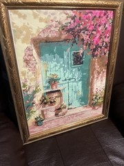 Watercolor Paint By Number Garden Door 🚪 Framed 18 1/2 X 22 1/2