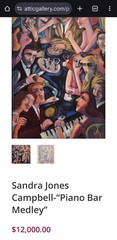 Rare Sandra J. Campbell Framed Large Original Oil Painting Dancing 44″x32″ Art