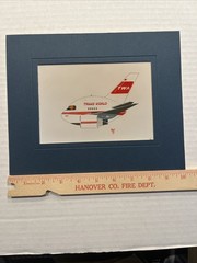 Vintage TWA Trans World Airlines 767 by Hurley Signed & Matted 1993 Art Print