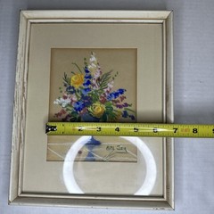 Mabel C Heyde Mimi Joy Original Framed Pastel Floral Bouquet 5X7 In Frame 9×11