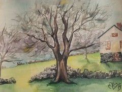 Charles Burchfield Original Colorful Watercolor American Modernist Landscape
