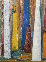 Fotheringham Mid Century Modernism Impressionism Abstract Candle Figure Painting